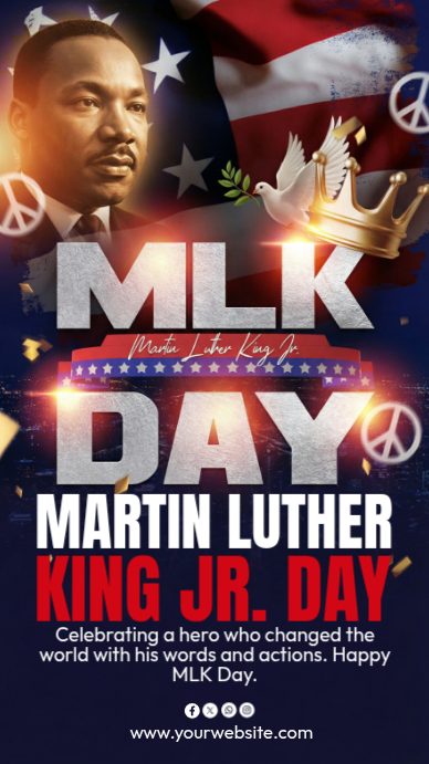 Purple Illustrative Mlk Day Instagram Story Template | PosterMyWall
