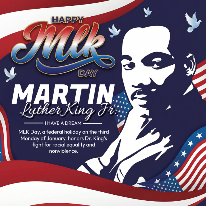 Copy of Purple Illustrative Mlk Day Square (1:1) | PosterMyWall