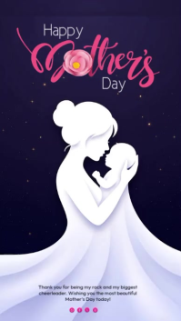 Purple Illustrative Mother's Day Instagram Story Video template