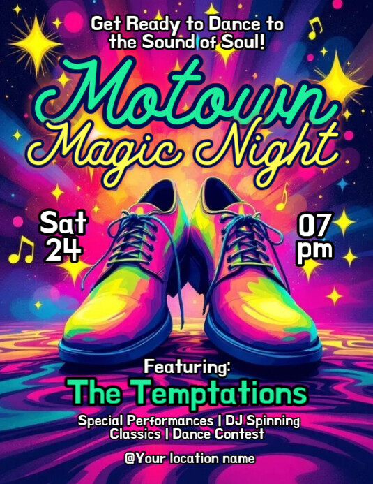 Purple Illustrative Motown Flyer (us Letter) template