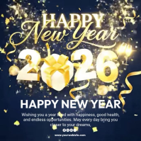 Purple Illustrative New Year Square (1:1) template