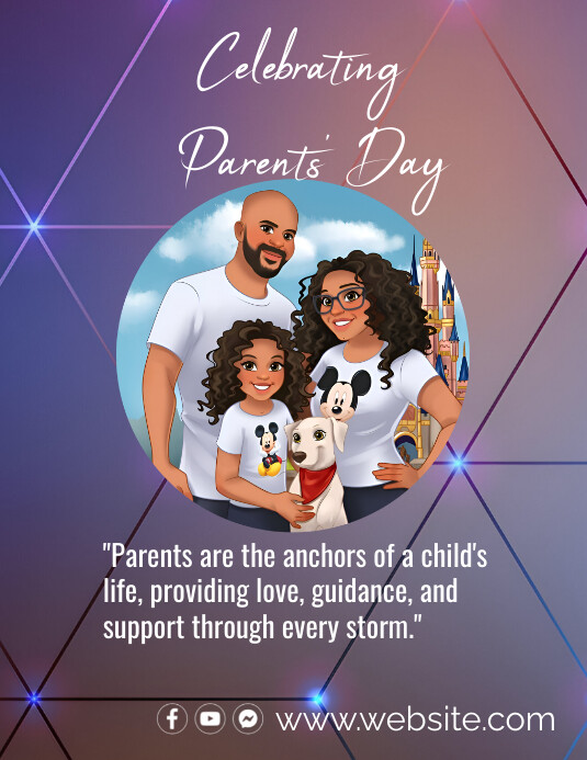 Purple Illustrative Parents' Day Flyer (us Le Template | PosterMyWall