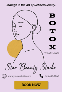 Purple Illustrative Purple And Gold Modern And Minimal Botox Poster Template  Poster Plakat