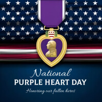 Purple Illustrative Purple Heart Day Instagram Post template