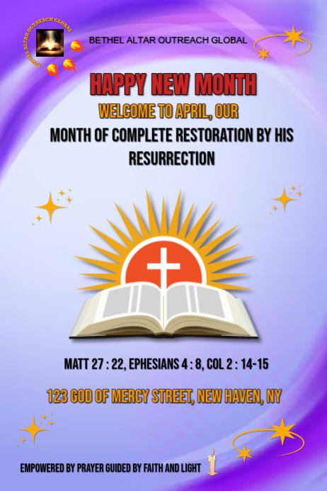Religious Program Poster Purple Illustrative Religious Event Poster Template | PosterMyWall