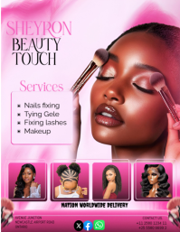 Purple Illustrative Sheyron Beauty Touch Salon  Flyer (us Letter) template