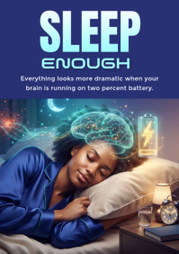 Fioletowy Sleep Awareness A4 Template