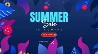 Purple Illustrative Summer Sale Is Coming Dig 数字显示屏 (16:9) template