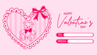 Pink Illustrative Valentine's Day Gift Tag Business Card template