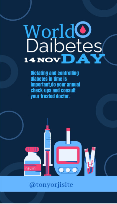 Purple Illustrative World Diabetes Day  Business Card template