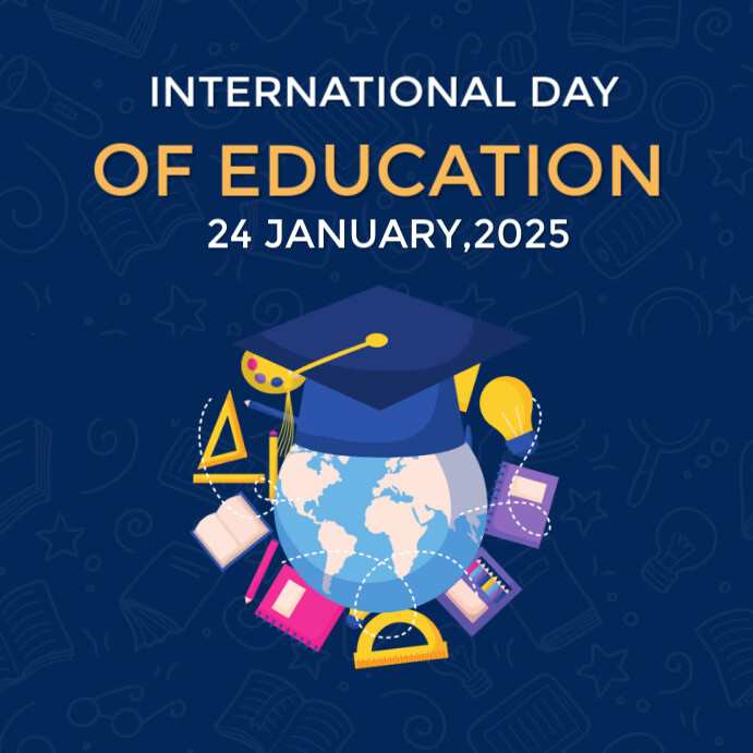 Purple International Day Of Education Instagram Post 2025 template