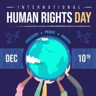Purple International Human Rights Square Vide template