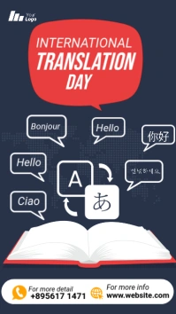 Purple International Translation Day Celebration Whatsapp Status template