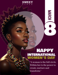 Purple International Women's Day 传单(美国信函) Template