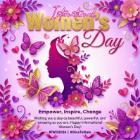 Purple International Women's Day Instagram Post template