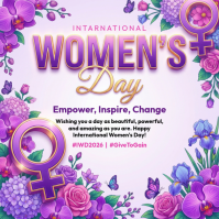 Purple International Women's Day Instagram Post template