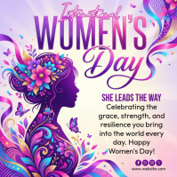 Purple International Women's Day Instagram Post template