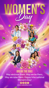 Purple International Women's Day Instagram Story template