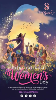 Purple International Women's Day Instagram Story Video template