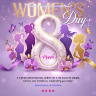Purple International Women's Day Square (1:1) template