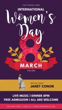 Purple International Women's Day Event Digital Display Video template
