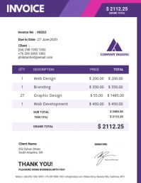 Purple Invoice Sample Flyer (US Letter) template