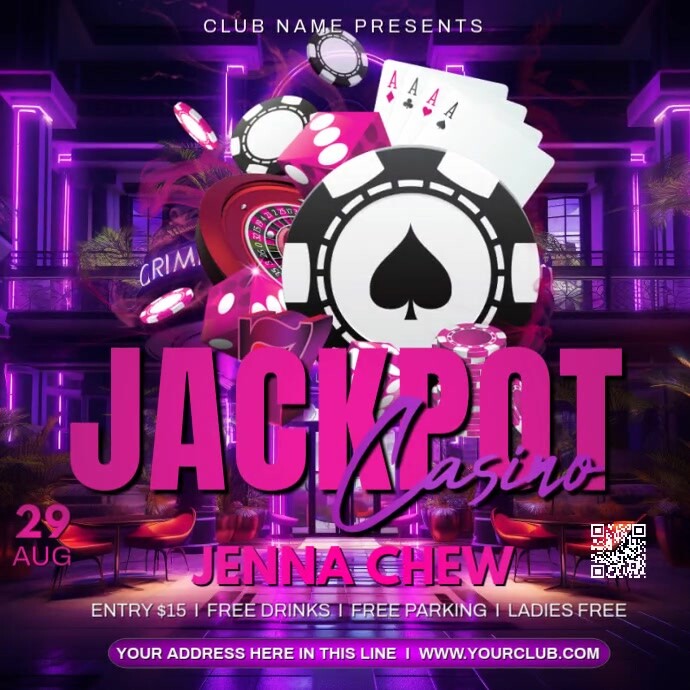 Purple  Jackpot Casino Square (1:1) template