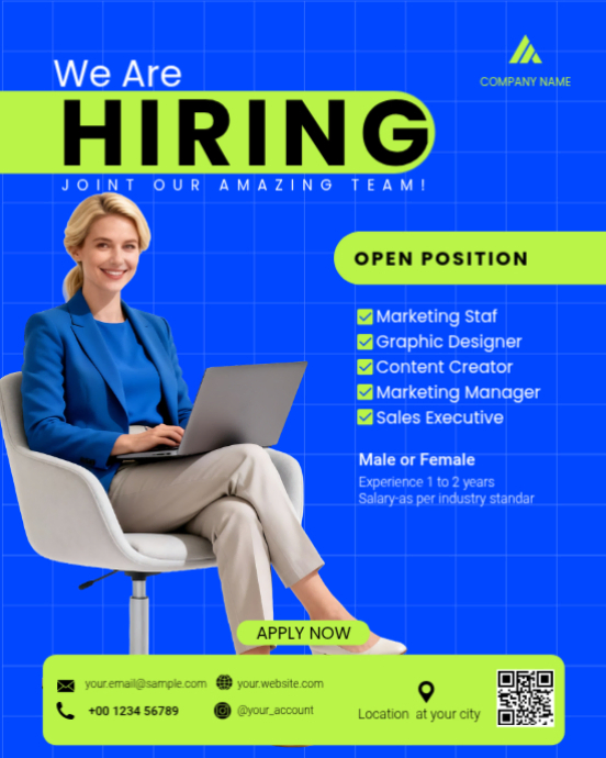 Purple Job Recruitment Instagram Portrait Template | PosterMyWall