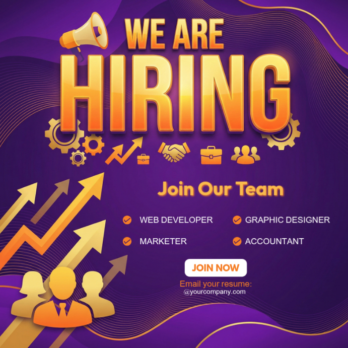 Purple Job Recruitment Instagram Post Template | PosterMyWall