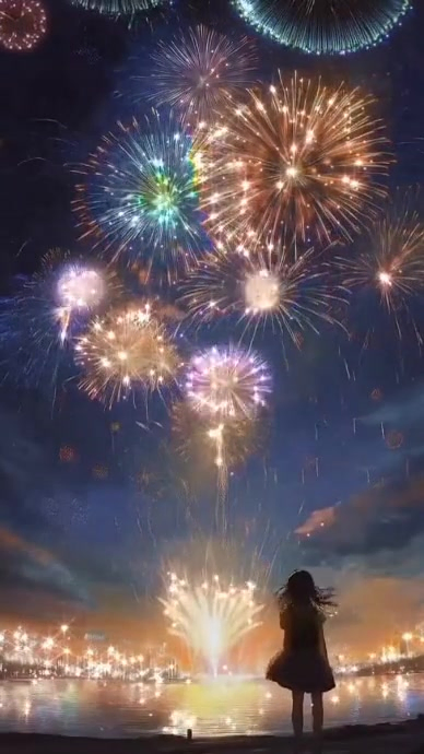 Purple Joyful ✨ New Year Countdown Fireworks 2026 – Editable Brand Template Digital Display (9:16)