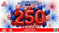 Purple Joyful 250 year Independence Day Celebration Digital Display Video template