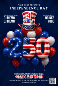 Purple Joyful 4th july Independence Day Celebration Banner 4' × 6' template