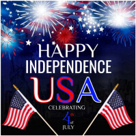 Purple Joyful 4th July  Instagram Post Instagram-opslag template
