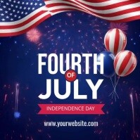 Purple Joyful 4th Of July, Independence Day, Instagram Post Instagram-Beitrag template