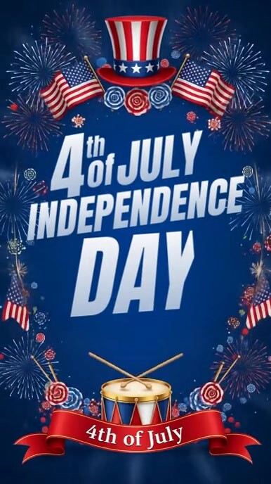 Purple Joyful 4th Of July, Independence Day, Instagram Story template