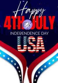 Purple Joyful 4th Of July A3 template