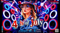 Purple Joyful 4th of July Celebration Digital Display Video template