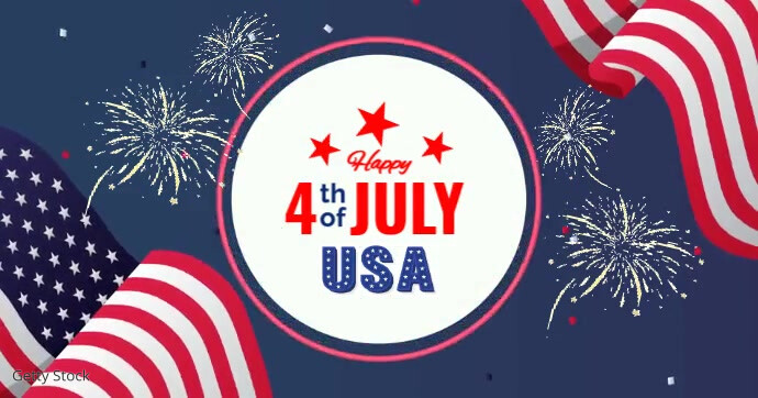 Purple Joyful 4th Of July Celebration Video Facebook Shared Image Isithombe Esabiwe ku-Facebook template