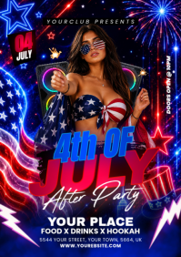 Purple Joyful 4th of July Party A5 template