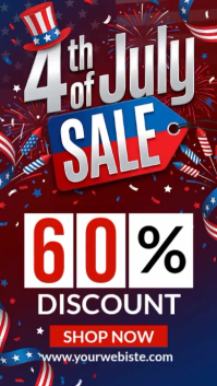 Purple Joyful 4th of July Sale Instagram Story Video template