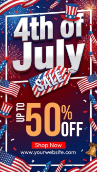 Purple Joyful 4th of July Sale Instagram Story Video template
