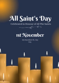 Purple Joyful All Saints Day A4 template