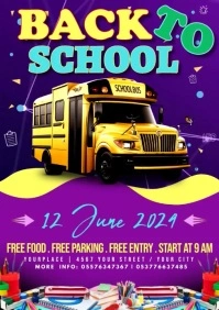 Purple Joyful Back To School A3 template