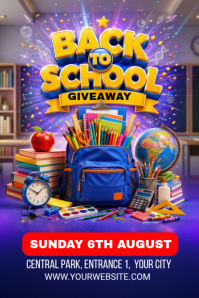 Purple Back to School Giveaway Pinterest 图片 Template