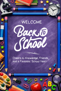 Morado Back to School Affiche Template