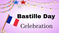 Purple Joyful Bastille Day Celebration Twitter Post Video template