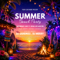 Beach Party Instagram 帖子 Template