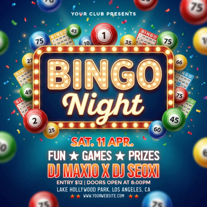 Purple Joyful Bingo Night Event Instagram Post Template | PosterMyWall