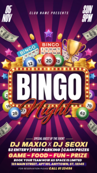 Lila Bingo Night Event Instagram Story Template
