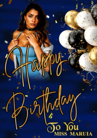 Purple Joyful Birthday Celebration A1 Video template